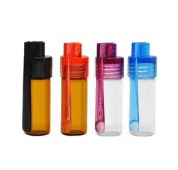 36 mm 51 mm acryl plastic fles snuff snuff snuffelen rookgereedschap dispenser kogel raketglas pil kast container doos met lepel