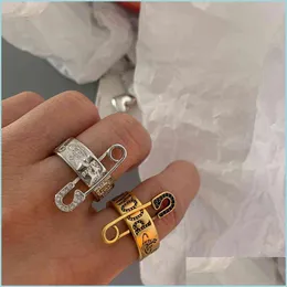 Band Rings Ins Selling Jewelry 925 Sier Ring Nya tillbeh￶r Punk Designer Pin Lettering Fashion Women Drop D Dhhnx