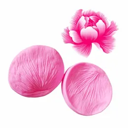 Cake Tools 3D Peony Flower Petals Shaped Silicone Mold Embossed Chocolate Fondant Mould Birthday Wedding Decoration Tool Accessories
