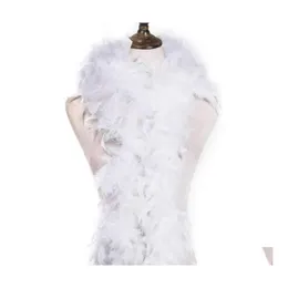 Party Decoration 2yard Fluffy White Turkeyfeather Boa Cirka 40 gram Kl￤dtillbeh￶r Kycklingfj￤derdr￤kt/ Shaw/ fj￤drar f￶r DH8LW