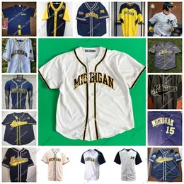 College Baseball ma na sobie szytą na zamówienie koszulkę baseballową Michigan Wolverines 37 CHASE ALLEN CONNOR O'HALLORAN ANGELO SMITH CHRISTIAN BLAKELY JACOB DENNER NOAH