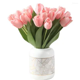 Flores decorativas 1PC Tulip Flower Artificial Touch Bouquet PE Fake for Wedding Decoration Home Garden Decor