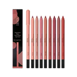 Lip Ołówki 8 kolorów Matowe szminki z ostrzałek profesjonalny Veet Waterproof Waterproof Gotle Lipliner Beauty Dheuz