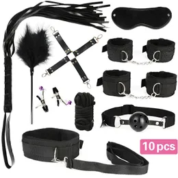 Bondage 13pcsset SM Restraint G Spot Vibrators Adult Game Props Women Sex Toy Noylon Handcuffs Clit Stimulator Shop 230113