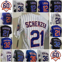 College Baseball nosi 12 Francisco Lindor Baseball koszulka zszywana męska 20 Pete Alonso 21 Max Scherzer 32 Daniel Vogelbach 35 Justin Verlander Jerseys