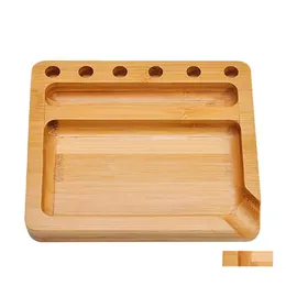 Other Smoking Accessories Handmade Natural Wood Rolling Tray With Three Angle 151X131 Mm Tobacco Plate Wooden Grinder Drop Delivery Dhgin