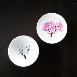 Tazze di piattini e tazza da tè fredda di scolorimento magico sakura tazza di decorazione esposizione floreale set regalo in ceramica