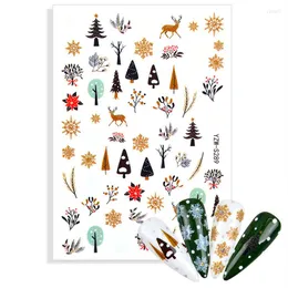 Adesivos de unhas 1 folha Designs de Natal adesivo 3d adesivo folha para unhas decoração de decalques de desenhos animados Manicure Supplies Tool Tool