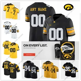 American College Football Wear 2022 NCAA Custom Iowa Hawkeyes Football Jersey 74 Tristan Wirfs 87 Noah Fant 13 Greg Mabin 20 Christian Kirksey 43 Josey Jewell 15 Joshu