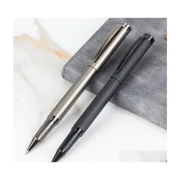 Bollpoint PenS Luxury Quality Black Titanium Matel Gift Roller Ballpen Business Office Schweiz Frosted Signature Ink Drop Delive Dhyxm