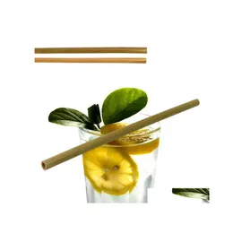 Drinking Straws Natural Organic Bamboo St 19/23Cm Reusable Sts For Party Birthday Wedding Bar Tools Eco Friendly Drop Delivery Home Dhxsv