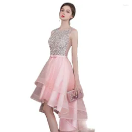 Party Dresses Luxury Beading Crystal Short Prom Robe Courte Graduation Dress For Teens Formal Homecoming Plus Size