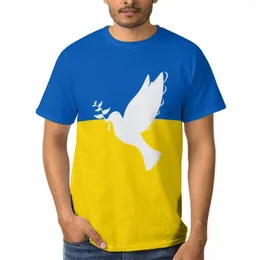 Men's T Shirts Men Women Ukraine Flag Shirt 3D Printed Short Sleeve TShirt Fashion Round Neck Dove Of Peace Streetwear Tops