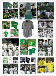 대학 야구 착용 2022 NCAA Custom Oregon Ducks UO College Stitched College Baseball Jersey 31 Tanner Smith 25 Jacob Walsh 3 Brennan Milone 4 Josh Kasevich 35