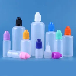 Bottiglia di olio vuota Bottiglie contagocce in plastica per E Cig E-juice E-liquid 3ml 5ml 10ml 15ml 20ml 30ml 50ml 100ml 120ml Con tappo all'ingrosso