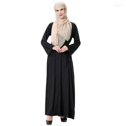 Etniska kläder Eleganta kvinnor Abaya Jilbab Dubai Turkish lyx Muslim Long Thobe Maxi Caftan Fashion Trendy Inner Dress Robe for Lady