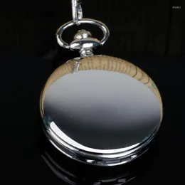 Pocket Watches Roman Numeral White/Black Dial Polish Smooth Quartz Retro Necklace Pendant Gift Fob Watch