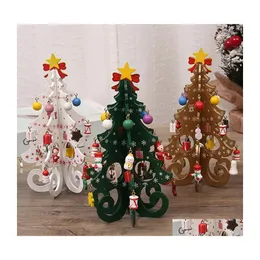 Noel dekorasyonları ahşap ağaç el yapımı çocuklar stereo düzen Xmas Navidad Hediyeler 2023 Yıl Damla Teslimat Ev Bahçesi Festival Par Dhjtw
