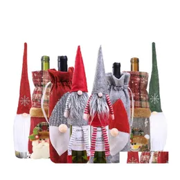 Party Decoration 1Pc Christmas Snowman/Santa Claus Bottle Sets Mti Style Wine Er Holder For Party/Table Supplies Drop Delivery Home Dh064