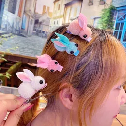 Sevimli saç topu tavşan şerit kılları klips çocuk kız hayvan saç tokaları Kore basit saç aksesuarları şapka barrette çubuk saç tokası 1341