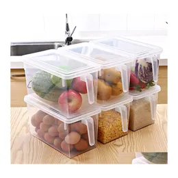 Storage Boxes Bins Kitchen Transparent Pp Box Grains Beans Contain Sealed Home Organizer Food Container Refrigerator Drop Delivery Dhuv9