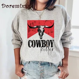 Felpe con cappuccio da donna Felpe con cappuccio Cowboy Killer Felpe Donna Moda Donna O Collo Felpa con cappuccio a maniche lunghe Marca Felpa con cappuccio Casual Tops Pullover 230113