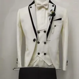 Completi da uomo Blazer avorio per ragazzini Slim Fit One Button Tuxedo 3 pezzi Custome Size Elegante abito da sposa per bambini (giacca pantaloni gilet)