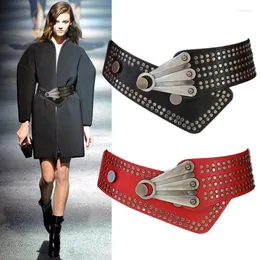 Cintos de cinto punk retro mulheres cintura cinturão ladrinhas cós no vestido de couro pu PU High Corset Correas para Mujer