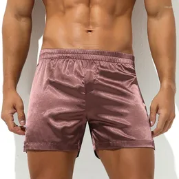 Sufas de moda de moda de verão para homens macios confortáveis ​​cetim pijama sono roupas caseiras roupas boxers shorts roupão loungewear