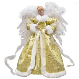 Рождественские украшения дерево Topper Lighted Gold Angels Фигуры белые декоры для садовых кафе кафе офисы подарок