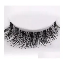 Falska ￶gonfransar Nya 50 par Black Natural Cross Fake Eyelash Soft Long Makeup Eye Lash Extension Leverans Health Beauty Eye Dhckd