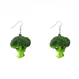 Dangle Earrings Vegetables Cauliflower Acrylic For Women Epoxy Resin Clip On Unique Jewelry 2023 & Chandelier