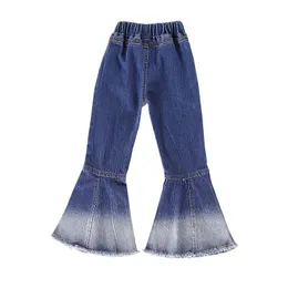Jeans Trendy Girls Spring e Autumn Styles for Middle Small Small Stitching Color Contrast Flado