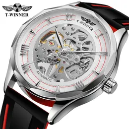 Top Brand T-Winner Hombres automáticos Mecánicos Reloj de forma de goma de moda de lujo para MANS Water Water Sport Wrists 0115