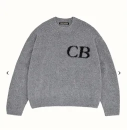 Cole Buxton Grey 2023 Cole relaxado calças de alta qualidade Sweaters de lã Homens Mulheres 1 Sorto de moletom de qualidade Vintage Knit Sportswear Set V2