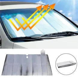 Bil Sunshade Windshield Aluminium Folie Isolering Bubble Auto Front Window Heat Shield Cover Foldabler Passar för olika storlekar