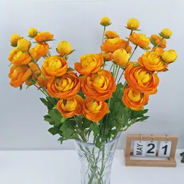 Dekoratif Çiçek Çelenkleri 1/3/5 PCS Yapay Lulian Çay Erikleri Simülasyon İpek Çiçek Düğün Gelin Buket Ev Partisi Dekorasyon Sürgün