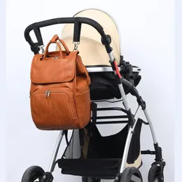 Diaper Bags PU Mode Mummie Moederschap Luiertas Grote Capaciteit Reizen Draagbare Luier Melkfles Kinderwagen Rugzak Vrouwen Tas