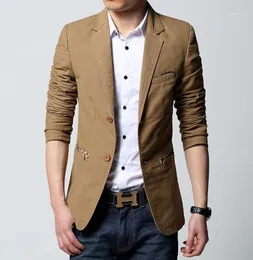 Mäns kostymer Spring Casual Korean Slim liten kostym Jacka Bomullsrock Blazer Men Khaki Svartbrun Stor storlek M - 6xl Blazers