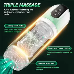 Yetişkin masaj 7 dönen emme su spa otomatik erkek mastürbatörler gerçek mastürbasyon seks oyuncakları erkek oral seks makinesi