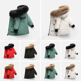 Children Down Coat with large collar boy girls camouflage hooded winter Wadded Jackets baby boys girls casual outwear kids jacket Clothing 100-160