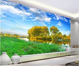 壁紙カスタム壁画3D POの壁紙田舎の風景絵画美しい自然なシナナーホームデコアリビングルーム壁3D