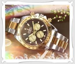 Popular Six Stitches Luxury Mens Stopwatch Watches Japan Quartz Movement Designer Clock Stainless Steel Belt Men Fashion Original Solid Bracelet Wristwatch Gifts