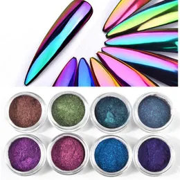 Nail Glitter 1Box 3D DIY Optical Chrome Mirror Powder Glitters Manicure Nails Art Decoration Accessories Gel Polish Damm