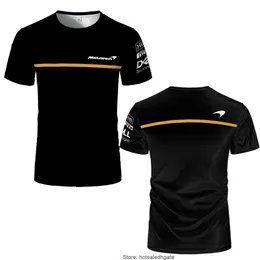 フォーミュラワンマクラーレンスメンズTシャツチームレーシングカー新しい夏F1 Tシャツ3DプリントメンズレススポーツカジュアルOネックTシャツキッズTシャイトップジャージー