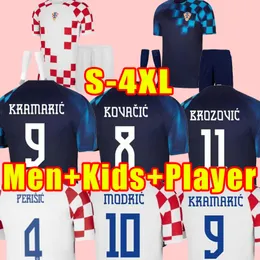 4XL 2022 Croacia MODRIC 세계 축구 유니폼 컵 국가 대표팀 MANDZUKIC PERISIC KALINIC 22 23 크로아티아 축구 셔츠 KOVACIC Rakitic Kramaric Men Kids Kit uniforms