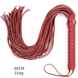 Whips Crops 68CM Genuine Leather Tassel Horse Whip With Handle Flogger Equestrian Teaching Training Riding 230114