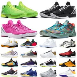 Mamba 6 Protro Grinch Basketball Shoes Men Mambacita Bruce Lee Big Stage Chaos 5 Ringsメタリックゴールドメンズトレーナースポーツ屋外スニーカーZ5VF＃