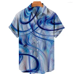 Men's Casual Shirts Summer Impressive 3D Personalized Custom Men's Print Color Pattern Hawaiian Fashion Designer