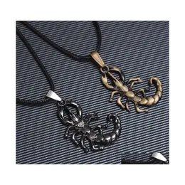 Pendant Necklaces Vintage Fashion Scorpion Necklace Sex Mens Accessories Sweater Chain Jewelry Metal Strap Drop Delivery Pendants Dh4Wz